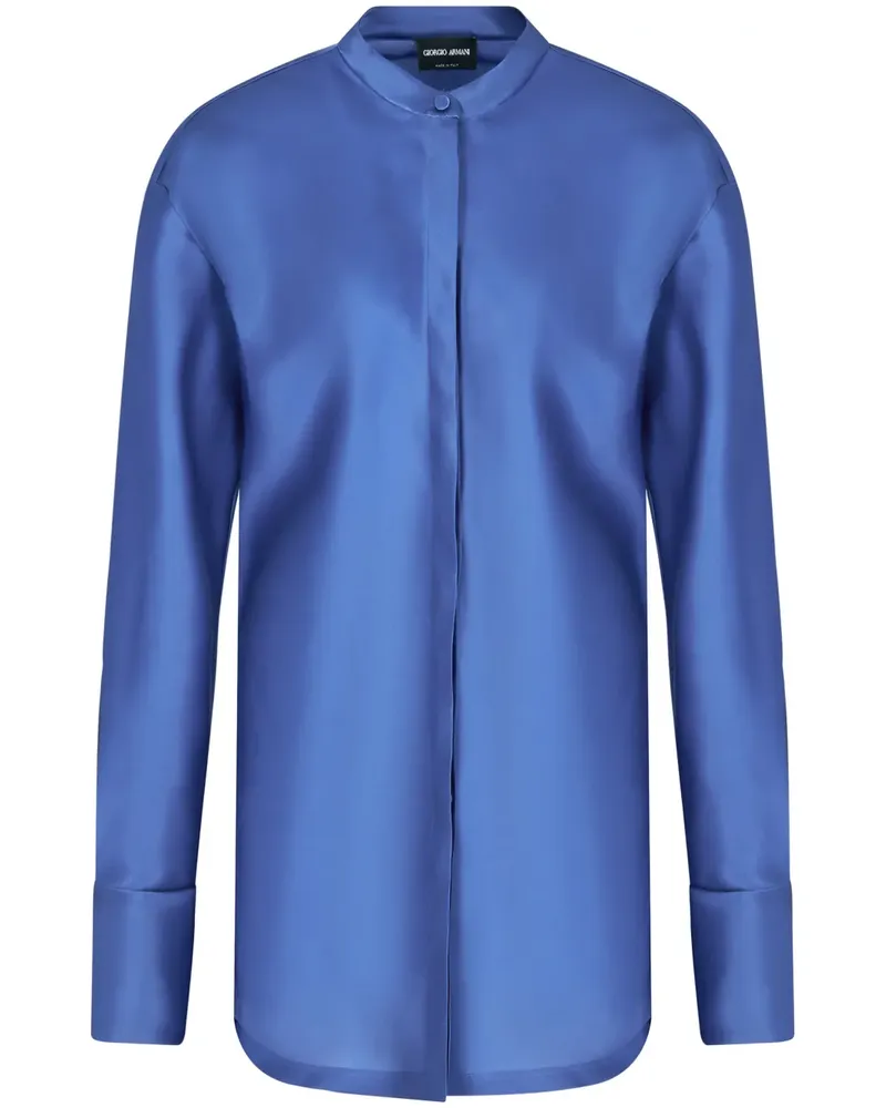 Giorgio Armani Hemd mit Stehkragen - Blau Blau