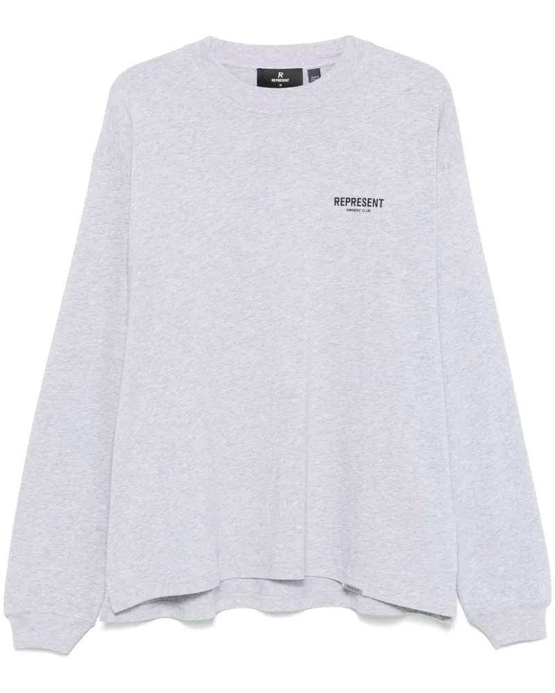 REPRESENT T-Shirt mit Logo-Print Grau
