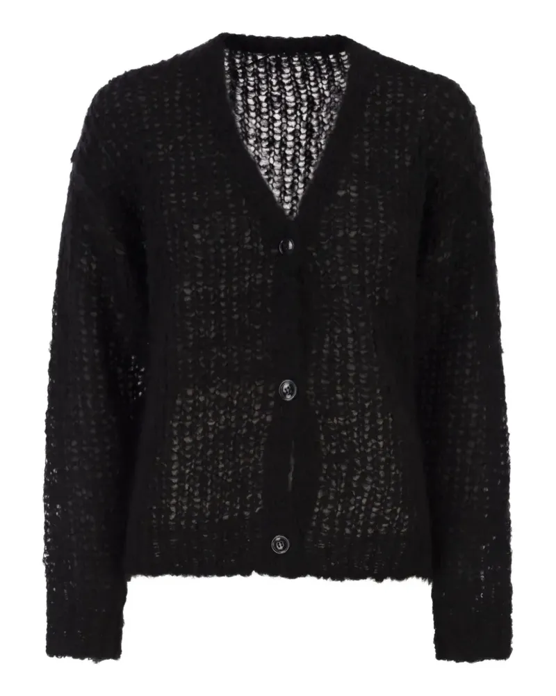 Max Mara textured V-neck cardigan - Schwarz Schwarz