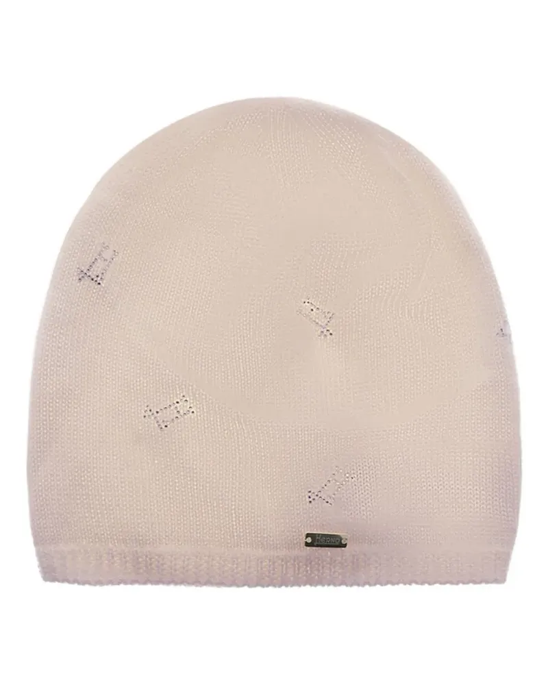 Herno Beanie mit Logo - Weiß Weiß