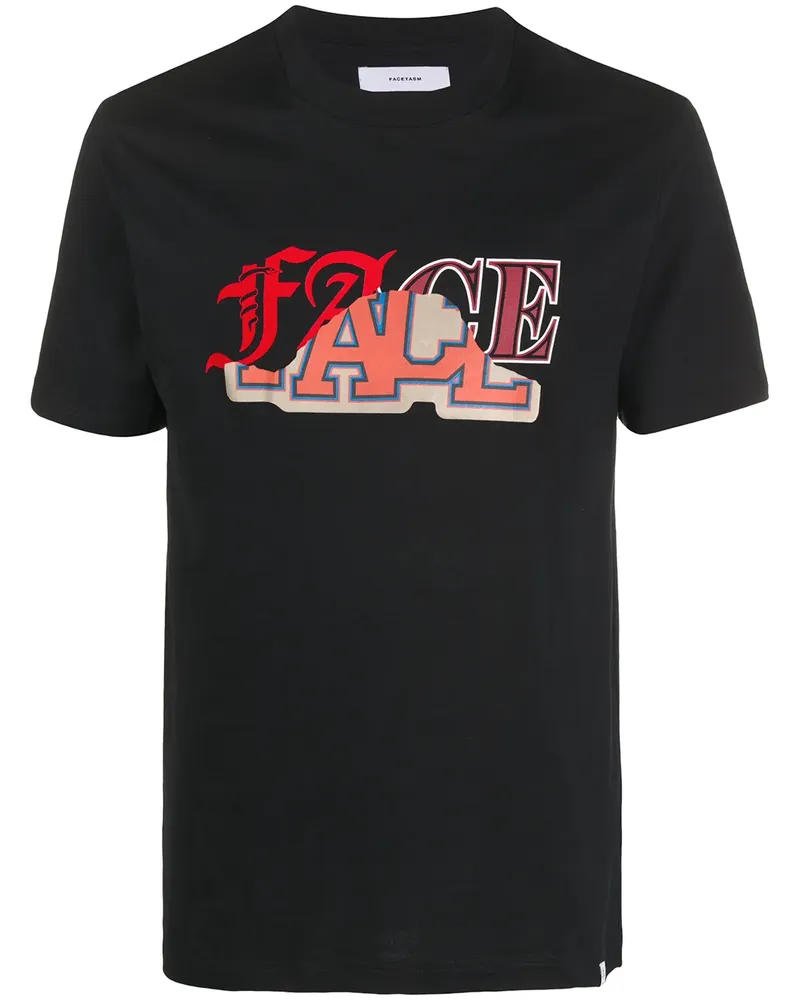 FACETASM T-Shirt mit Typografie-Print - Schwarz Schwarz