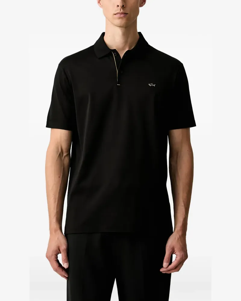 Paul & Shark Poloshirt mit Logo-Schild - Schwarz Schwarz
