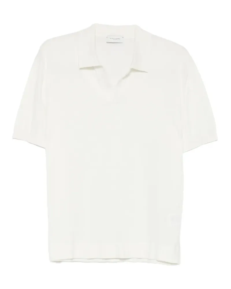 Paolo Pecora Milano Knopfloses T-Shirt - Weiß Weiß