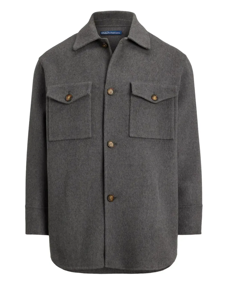 Ralph Lauren Klassische Doubleface-Wolljacke - Grau Grau