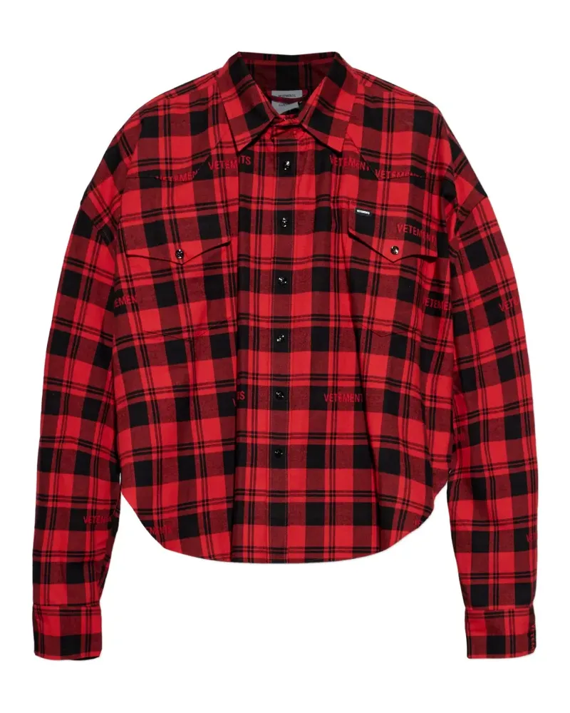 VETEMENTS Kariertes Hemd mit Brusttasche - Rot Rot