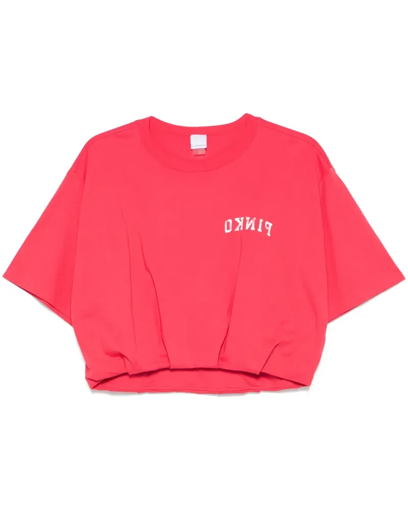 Pinko T-Shirt mit Logo-Print - Rot Rot