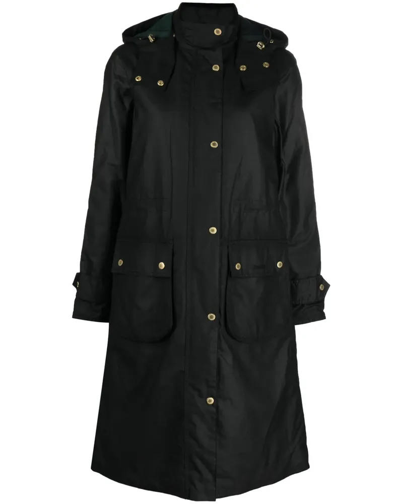 Barbour Mittellanger Regenmantel - Schwarz Schwarz
