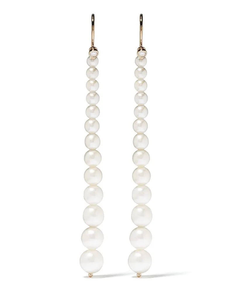 MIZUKI 14kt Gelbgoldohrringe mit Perlen Gold
