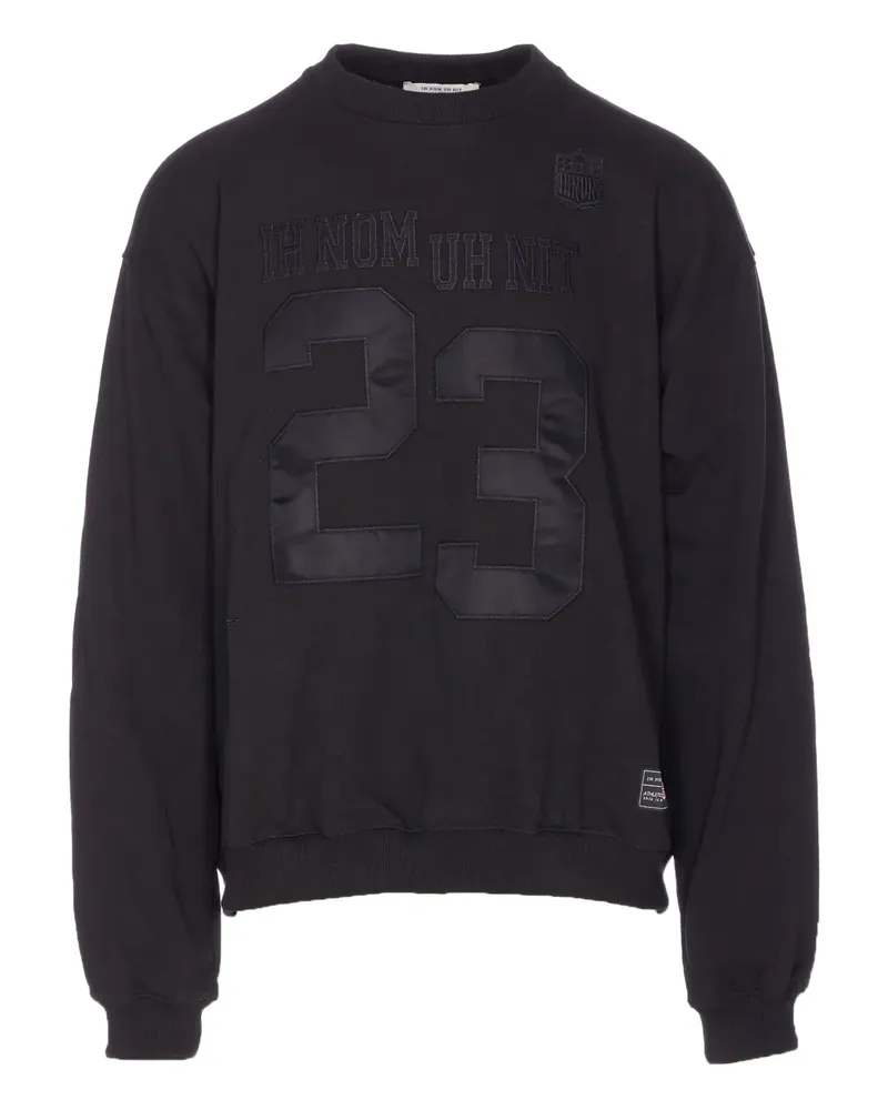 IH NOM UH NIT Sweatshirt mit Logo-Patch - Schwarz Schwarz