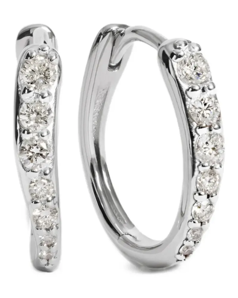 Monica Vinader Riva pavé-diamond small hoop earrings - Silber Silber