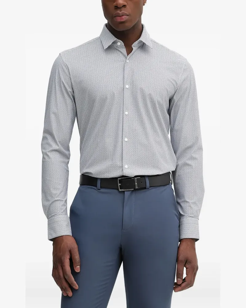 HUGO BOSS Schmaler Anzug mit Mikro-Muster - Weiß Weiß