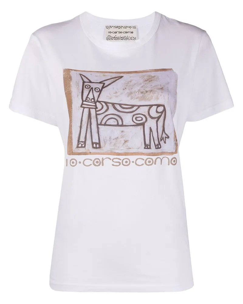 10 Corso Como T-Shirt mit grafischem Print Weiß