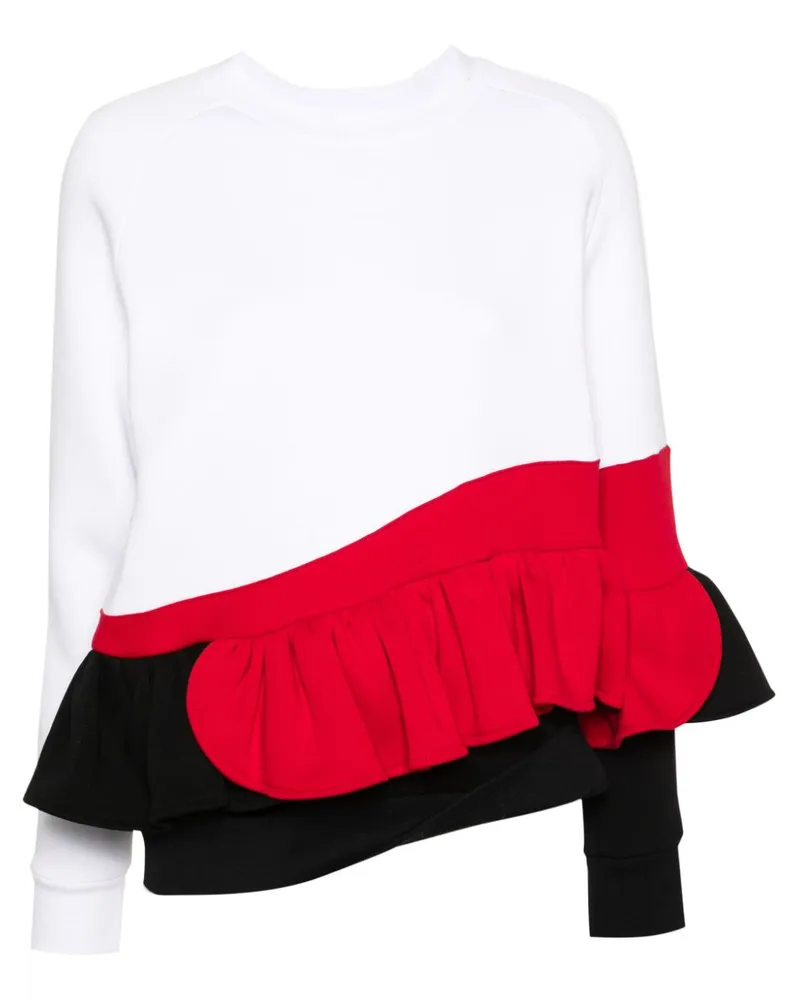 Ioana Ciolacu Pavlova Sweatshirt in Colour-Block-Optik Weiß