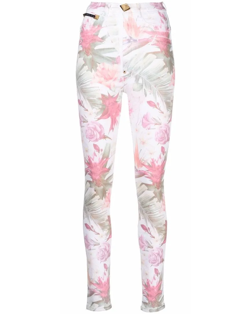 Philipp Plein Skinny-Jeans mit Print - Weiß Weiß
