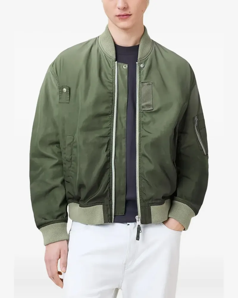 AllSaints Cascade Bomberjacke mit gerippten Bündchen - Grün Grün