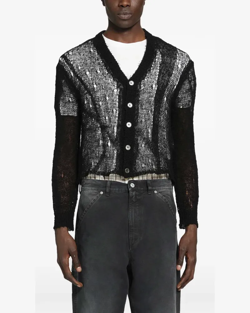 Our Legacy Academy laddered-knit cardigan - Schwarz Schwarz