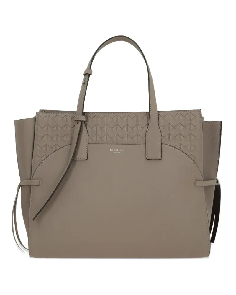 Serapian medium Maro leather tote bag - Nude Nude