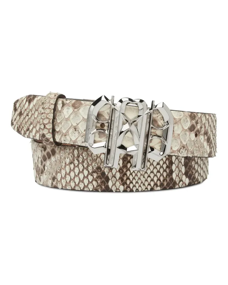 Philipp Plein Gothic Plein python-leather belt - Nude Nude
