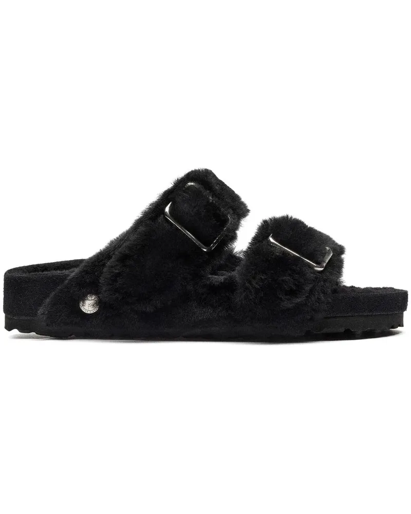 Birkenstock Shearling-Sandalen - Schwarz Schwarz