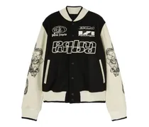 Collegejacke mit Schlangen-Print - Schwarz
