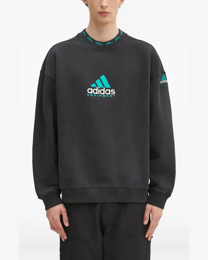 adidas EQT Sweatshirt mit Logo-Stickerei - Schwarz Schwarz