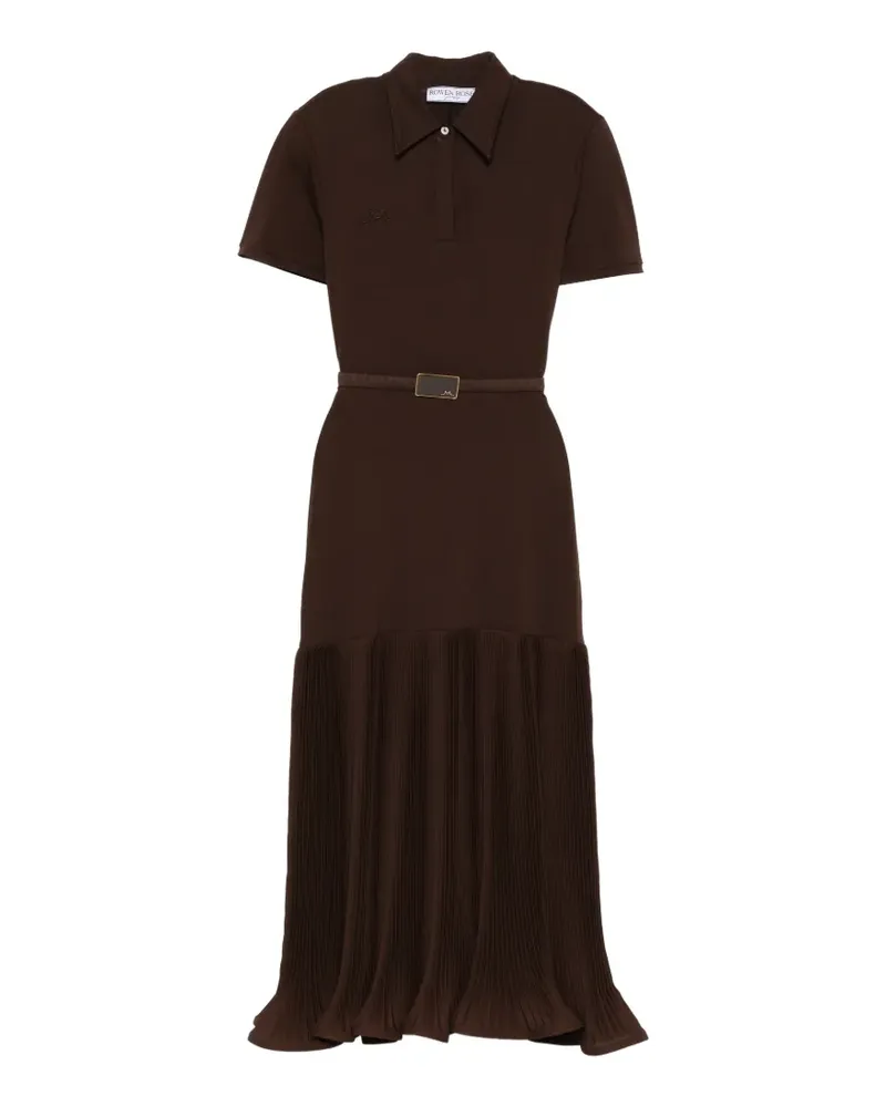Rowen Rose pleated collared midi dress - Braun Braun
