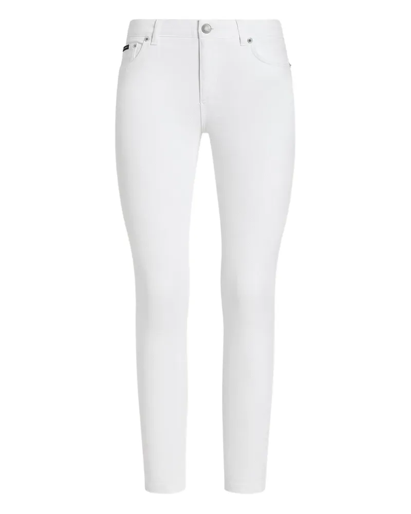 Dolce & Gabbana Jeans mit Logo-Schild - Weiß Weiß