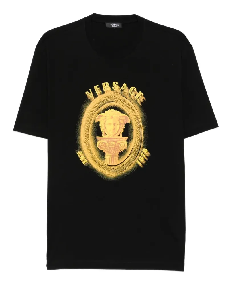 Versace T-Shirt mit Medusa-Kopf-Print - Schwarz Schwarz
