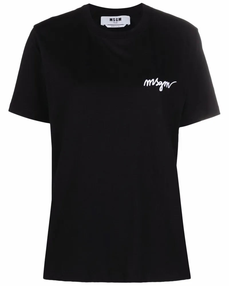 MSGM T-Shirt mit Logo - Schwarz Schwarz