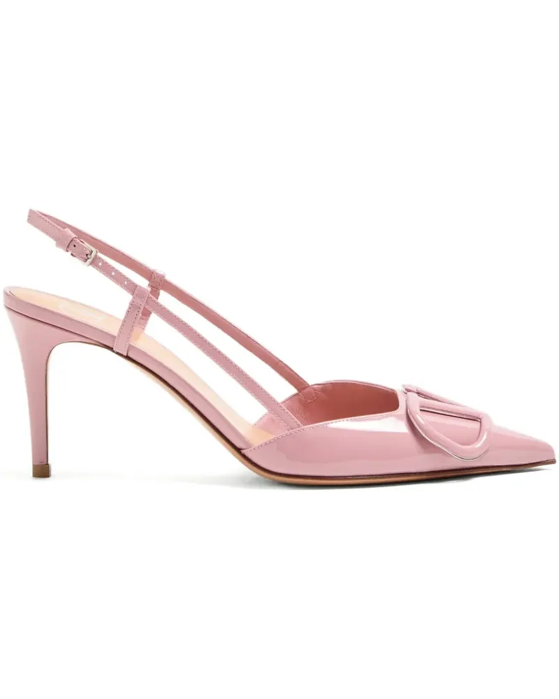 Valentino Garavani V-Logo Slingback-Pumps 80mm - Rosa Rosa