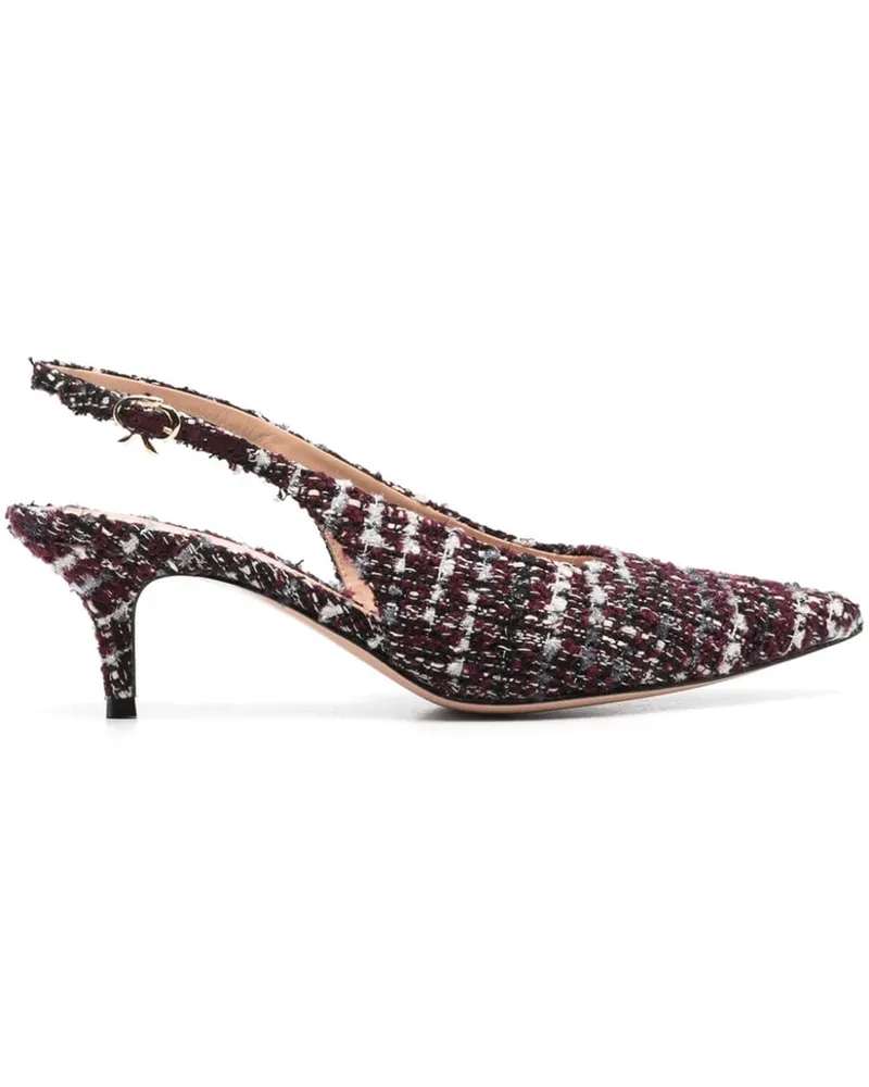 Gianvito Rossi Slingback-Pumps aus Tweed 55mm Rot