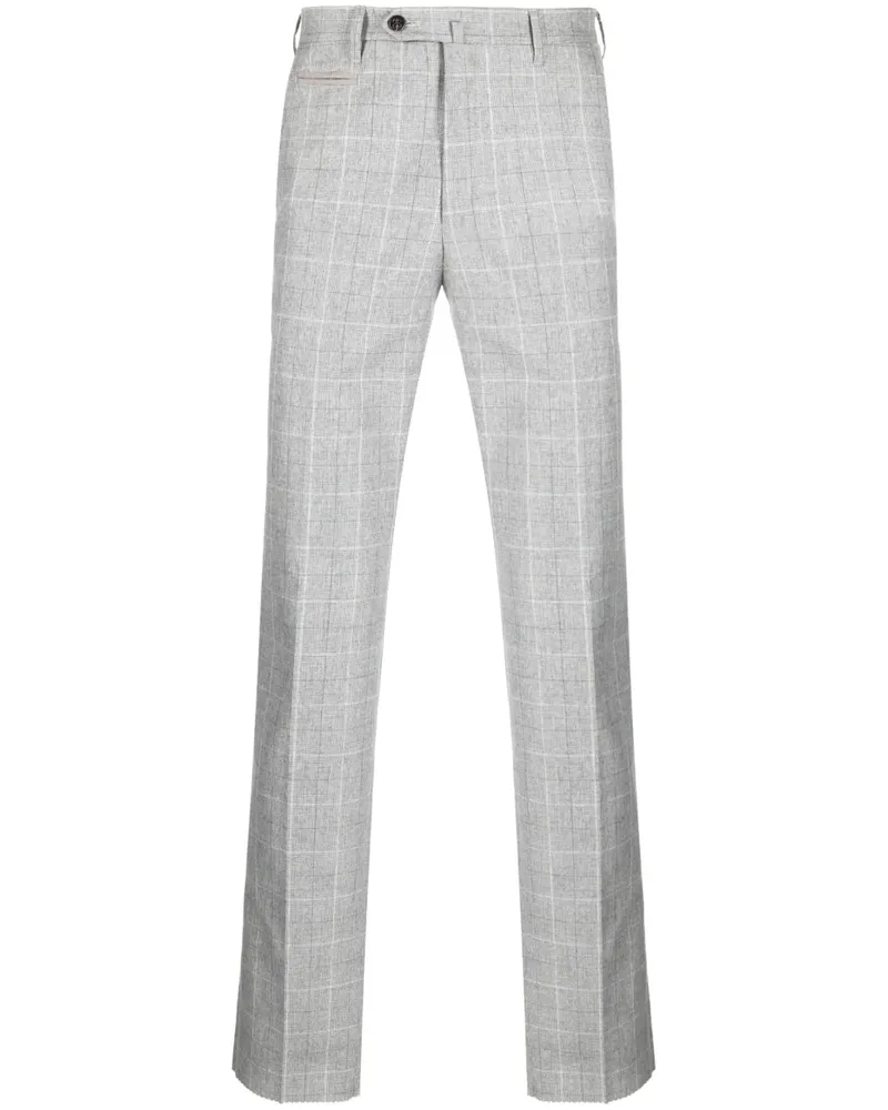 Corneliani Straight-Leg-Hose mit Gittermuster - Grau Grau