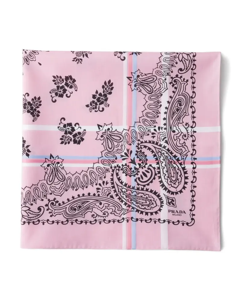 Prada Baumwollschal mit Print 65 - Rosa Rosa