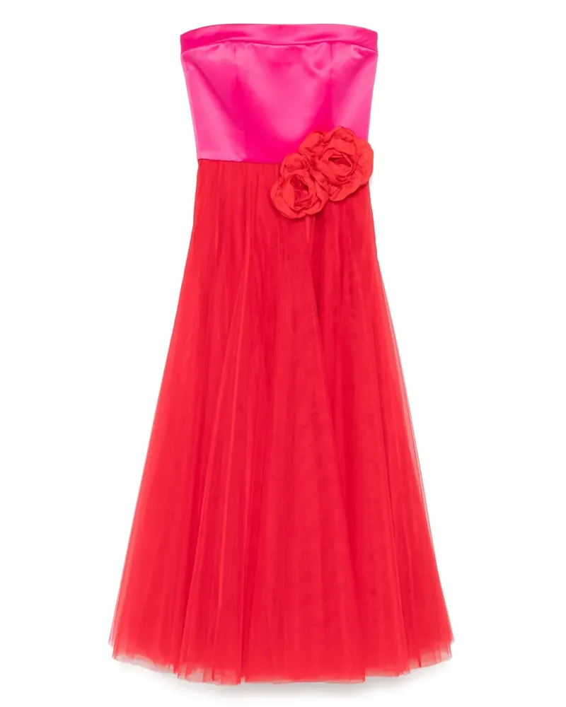 Parlor Abendkleid mit Blumenapplikation - Rot Rot