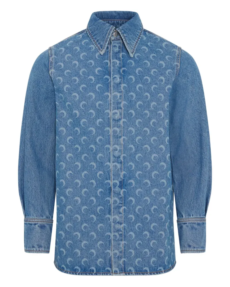 Marine Serre Moon Laser Jeanshemd - Blau Blau