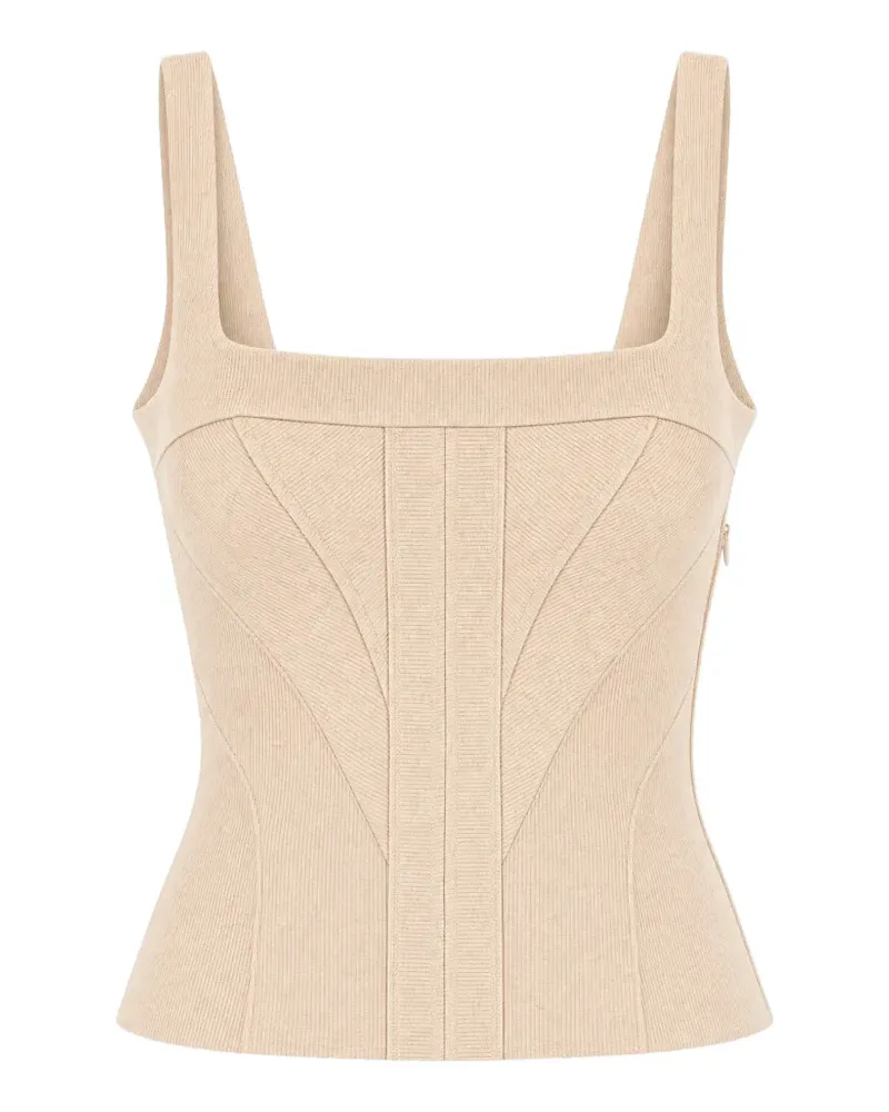 Giovanni Bedin ribbed-knit corset top - Nude Nude