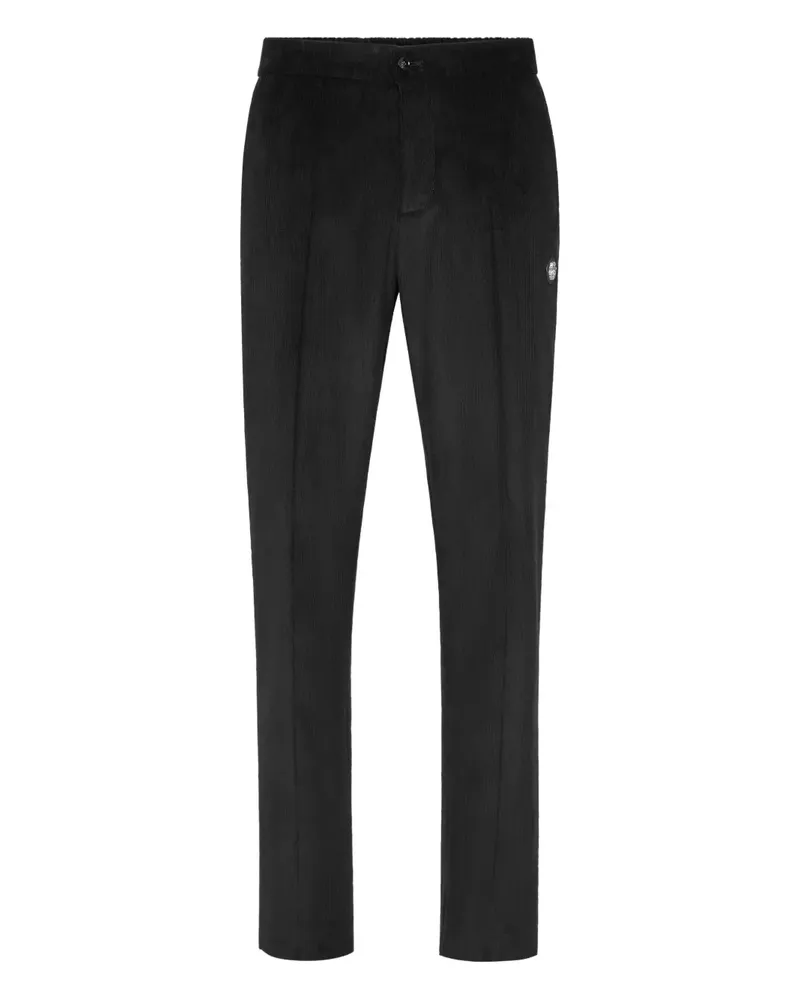 Billionaire corduroy logo-patch trousers - Schwarz Schwarz