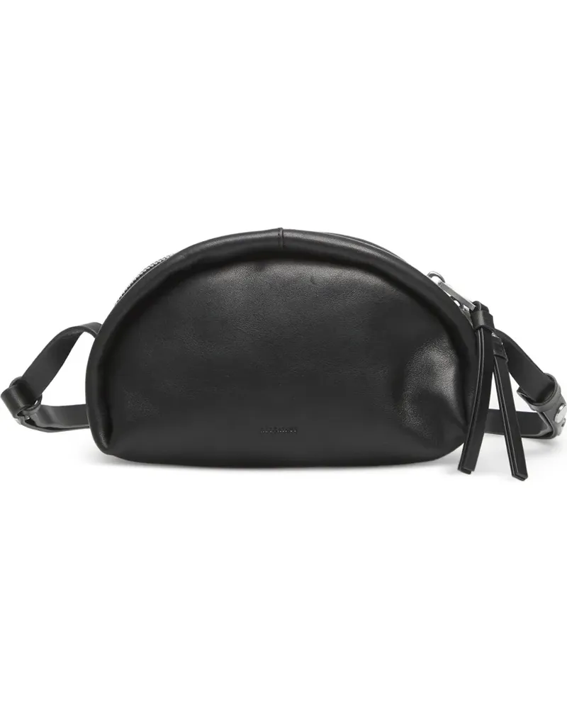 AllSaints Halbrunde Umhängetasche aus Leder - Schwarz Schwarz