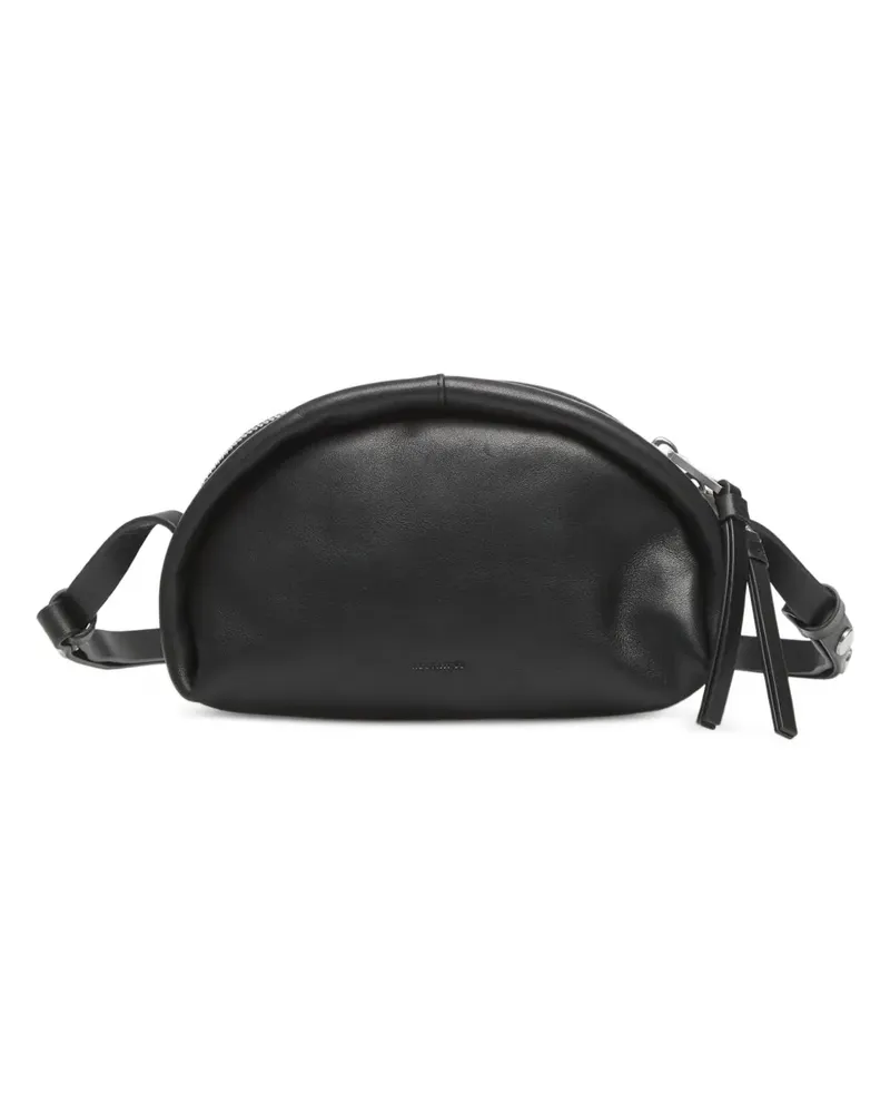AllSaints Halbrunde Umhängetasche aus Leder - Schwarz Schwarz