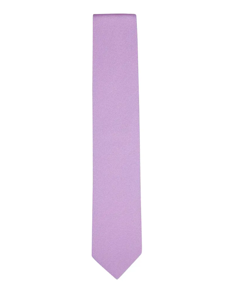 Eton Seidenkrawatte mit kleinem Karomuster - Violett Violett