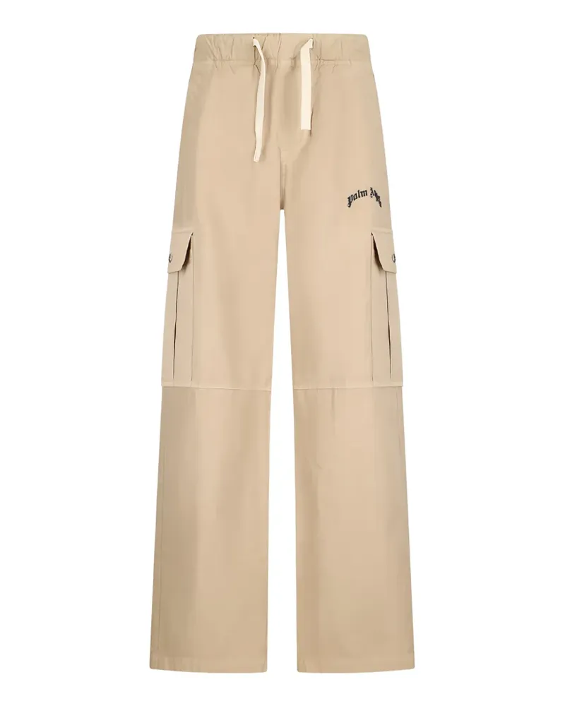 Palm Angels logo-embroidered trousers - Nude Nude