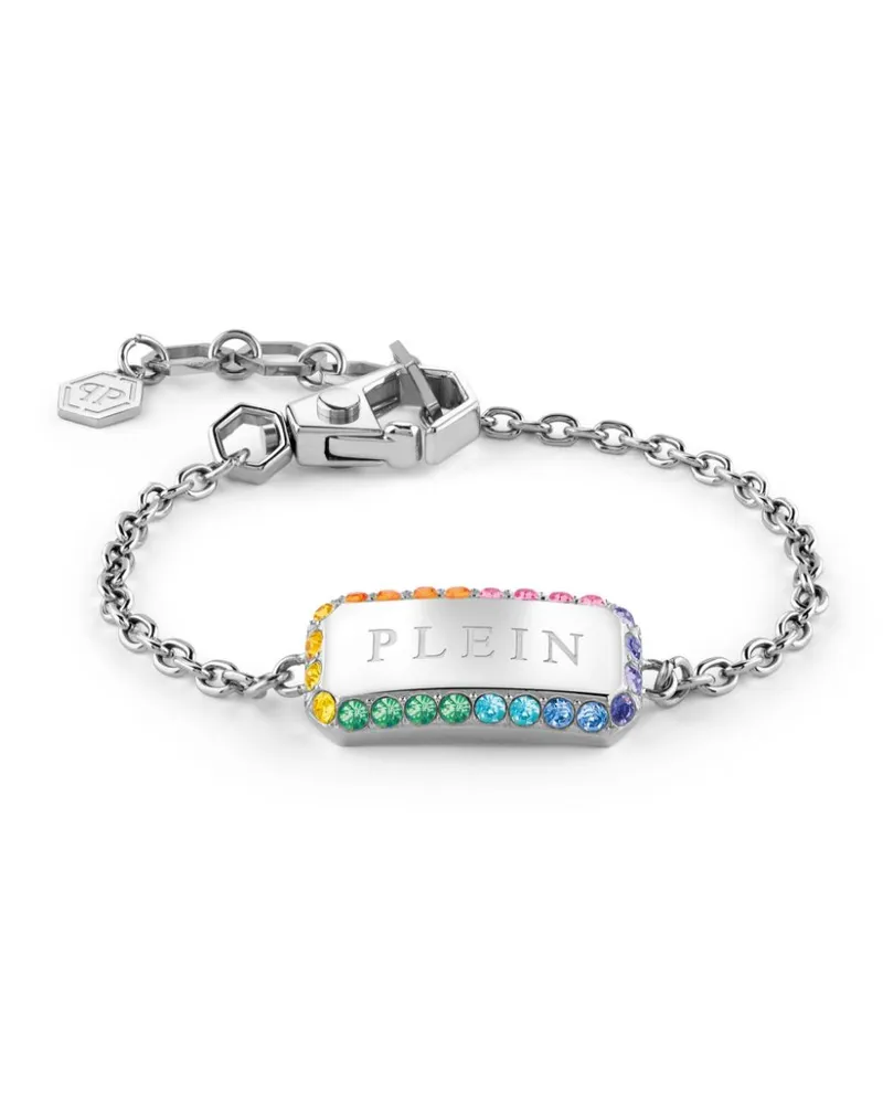 Philipp Plein Crystal Tag Armband - Silber Silber