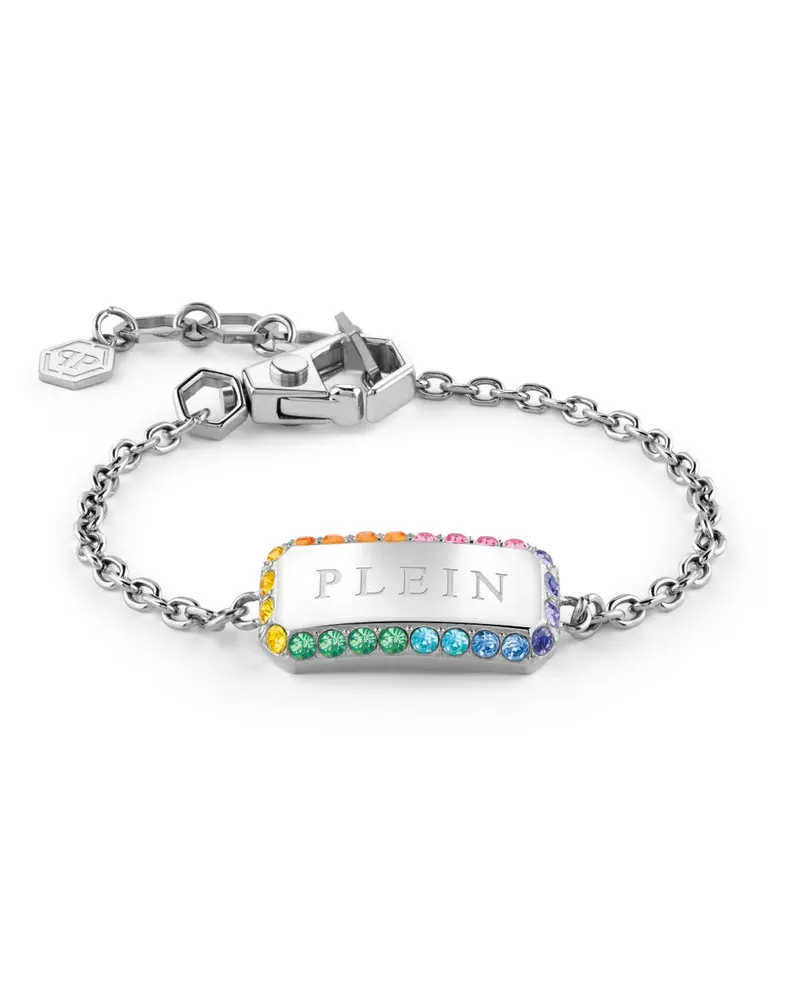 Philipp Plein Crystal Tag Armband - Silber Silber