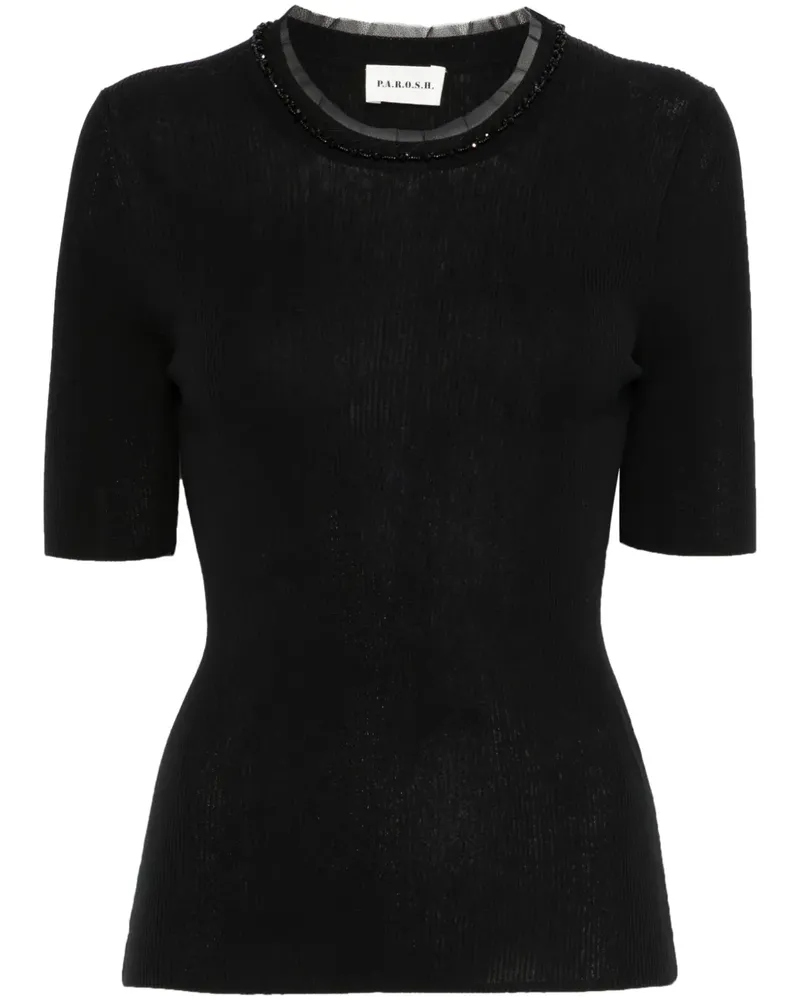 P.A.R.O.S.H. P.A.R.O H. Cipria Poloshirt - Schwarz Schwarz