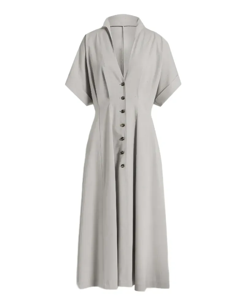 Alberta Ferretti Geknöpftes Kleid mit V-Ausschnitt - Grau Grau