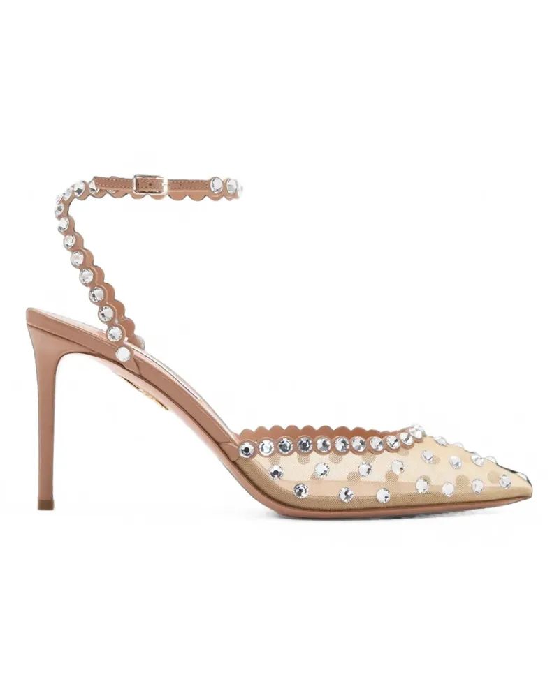 Aquazzura Tequila crystal-embellished pumps - Nude Nude