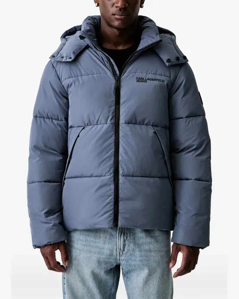Karl Lagerfeld Gefütterte Kapuzenjacke - Blau Blau