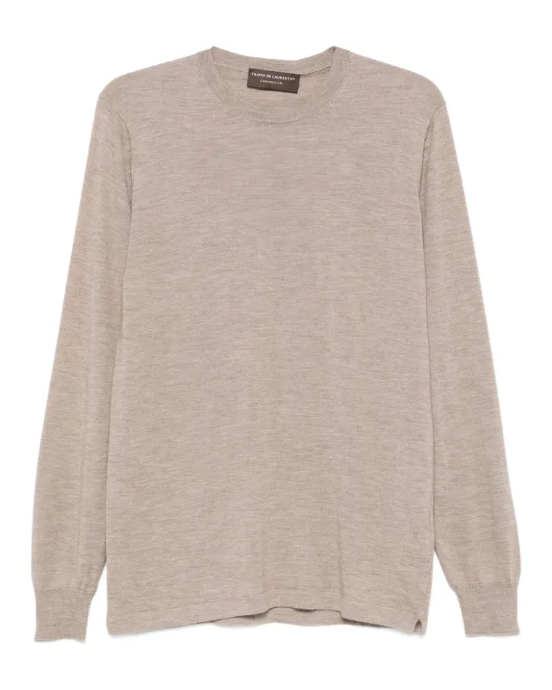 Filippo de Laurentiis Langarmshirt mit Rundhalsausschnitt - Nude Nude