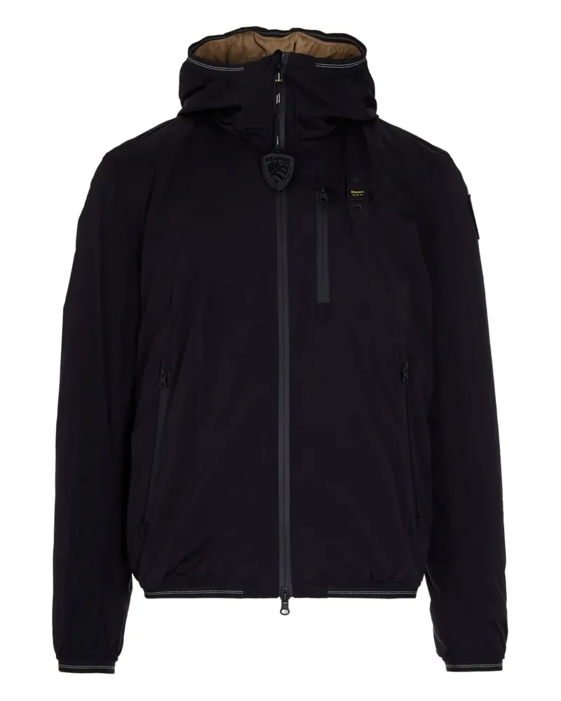 Blauer Jacke mit Kapuze - Schwarz Schwarz