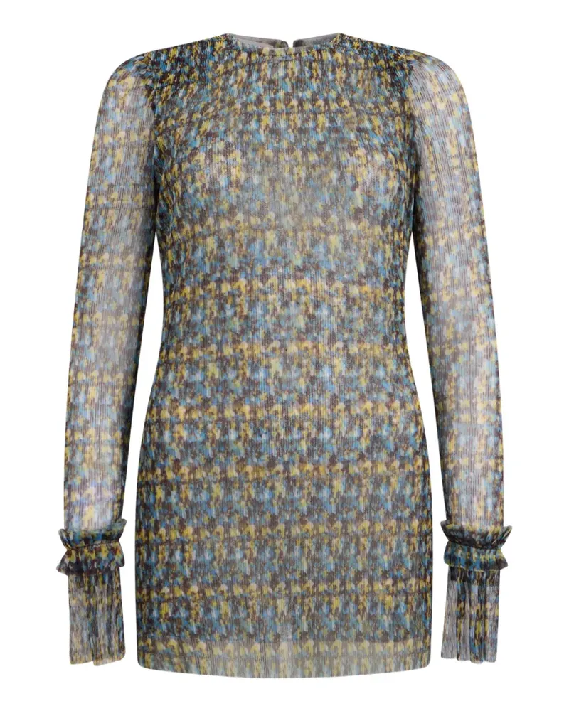 Philosophy Di Lorenzo Serafini Bluse mit Blumenprint und Rüschenärmeln - Blau Blau